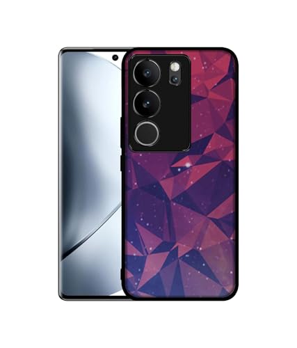 Image of Bad Color Shape Design Premium 2D Printed Metal Back Case Cover for Vivo V29 5G / V29 Pro 5G