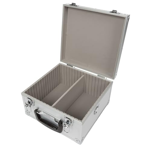 Perel Coffret pour 40 CD, verrouillage à clé, 2 clés, aluminium, 280 x 268 x 160 mm