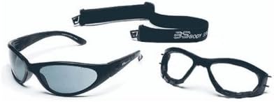 Body Specs BSG-2 Polarized Sunglasses, Black Frame w/ Grey & Yellow Lenses, Downsized