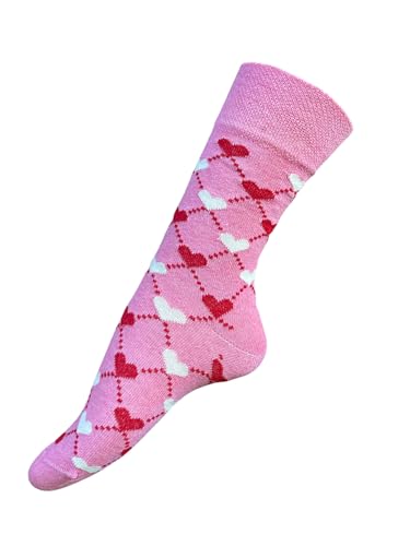 6 Pairs Ladies Loose-Top Non-Elastic Socks, (Pack of 6) COTTON, Bright Colours Diabetic Socks UK Size 4-7, EUR Size 37-42