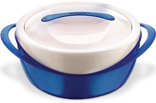 Pinnacle Large Insulated Casserole Dish with Lid 2.6 qt. Elegant Hot Pot Food Warmer/Cooler -Thermal Soup/Salad Serving Bowl Stainless Steel Hot Food Container – Best Gift Set for Moms –Holidays Blue