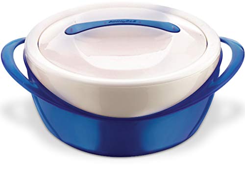 Pinnacle Thermoware Auflaufform – Große Suppen- und Salatschüssel – Isolierte Servierschüssel mit Deckel (Blau, 2.6 qt)