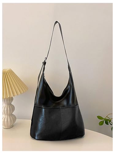 SweatyRocks Women's Leather Shoulder Bag Top Handle Work Shopping Handbags with Zipper4