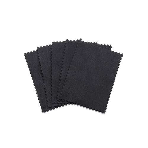 Dzrige 50PCS Black Suede Jewelry Polishing Cloths Double-Sided for Silver Cleaning, Fine Metal Care and Tarnish Removal - image 1