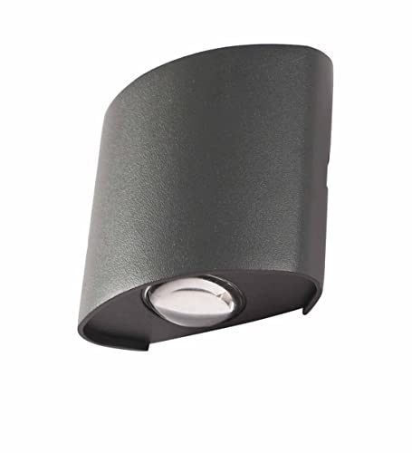 Image of SAH Led Metal Outdoor Wall Light, Black, Waterproof, Warm White for Entryway, Gardens, Pathways, Vanity, Pool Side, Outdoor Stairs and Walls (Modern, 2) (2 Way, Pack of 1)