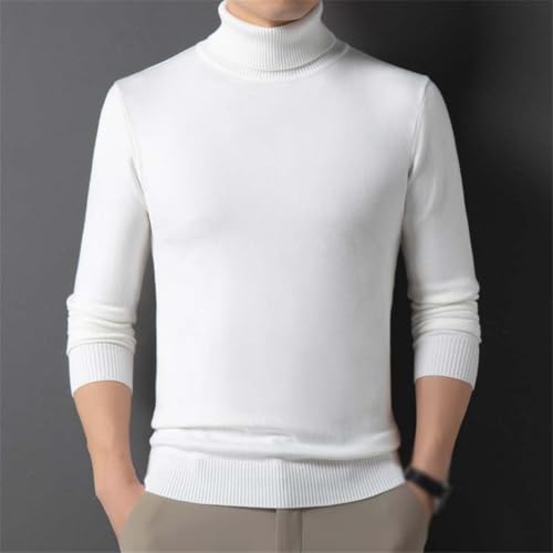 Men's Warm Turtleneck Sweater, Casual Slim Fit Basic Tops Knitted Lightweight Turtleneck Pullover Sweater2