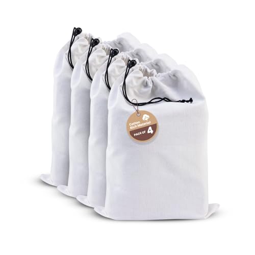 LFH Cotton Rich Shoe Storage Bags with Drawstring, Dustproof Breathable Reusable Organizer, Perfect For Travel, Dorm, Hotel, College, Gym, Easy to Carry, Machine Washable 12