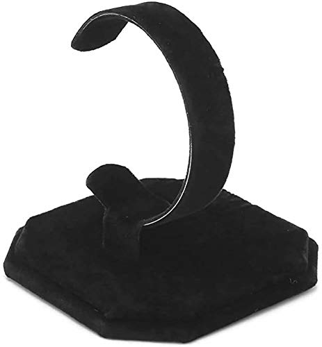 POFET Lot de 2 supports de présentation en velours pour bracelets et montres Noir Cover