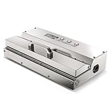 MAGIC SEAL 16'' Commercial Vacuum Sealer - All 304 Stainless Steel Constructed Automatic Vacuum Packaging Machine for Food Storage, 95kPa 400W, Easy-lock Handle, 450 Continuous Seals -MS450