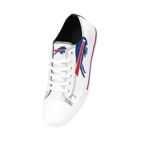 Image of FOCO NFL Womens NFL Ladies Fashion Team Big Logo Low Top White Canvas Sneakers Shoes