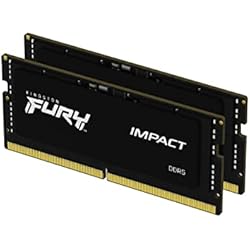 Kingston FURY Impact 16GB (2x8GB) 4800MT/S DDR5 CL38 SODIMM Memoria Gamer para Portátil Kit de 2 - KF548S38IBK2-16