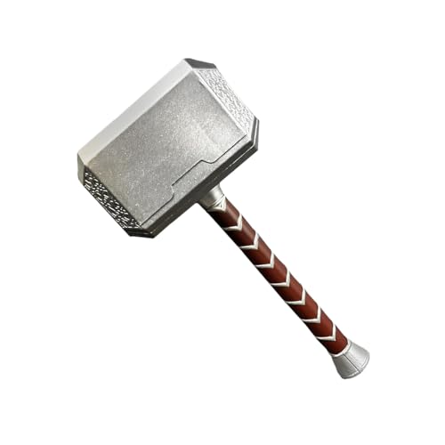 otaku gear 17 Foam Norse Thunder God Hammer Prop Replica for Costume Cosplay and Collection Silver