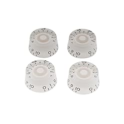 Musiclily Bouton Potentiomètre Loupe Blanc pour guitare Gibson Les Paul remplacement électrique Pièces, blanc(Pack de 4) - Les Beatles, Paul McCartney, John Lennon, RIngo Starr, George Harrison