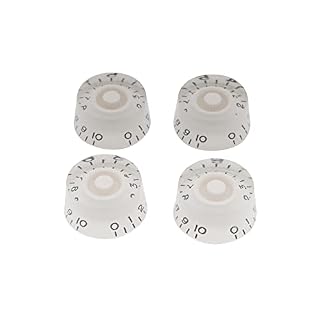 Musiclily Bouton Potentiomètre Loupe Blanc pour guitare Gibson Les Paul remplacement électrique Pièces, blanc(Pack de 4) - Les Beatles, Paul McCartney, John Lennon, RIngo Starr, George Harrison
