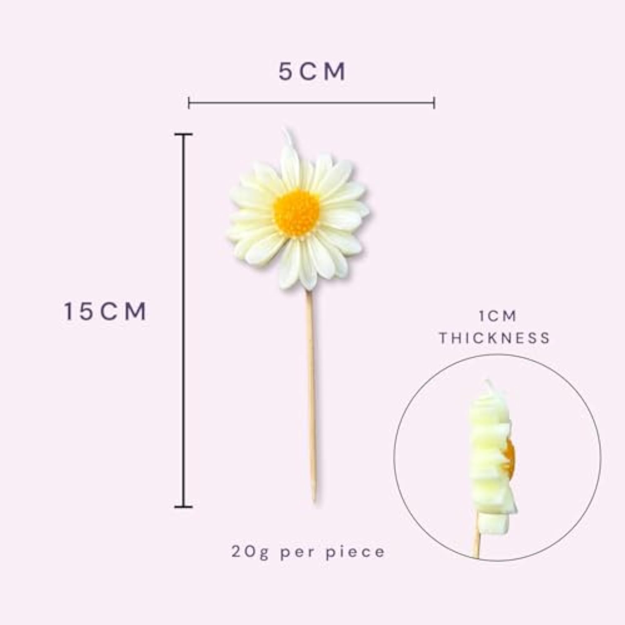 Daisy Flower Lavender Scented Decorative Candles Pack of 5