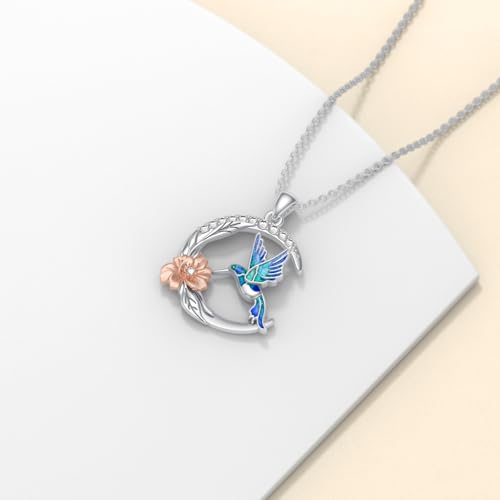 Diamond Hummingbird Necklace for Women 925 Sterling Silver Hummingbird Pendant Necklace Animal Jewelry Christmas Birthday Gifts for Mom Wife Girlfriend3