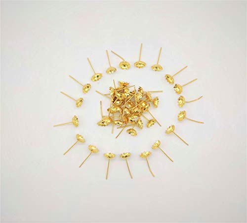 Puja N Pujari Metal Alloy Gold Plated Lotus Flowers For Ashtothram Puja And Occasions -108 Pieces