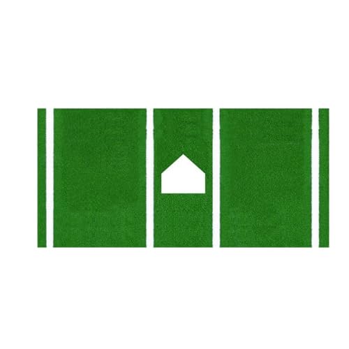 Sandqvipa野球バッターマット 野球練習マット 野球マット 野球バッティングマット 野球打撃 バッティング バッター トレーニング 設備 滑り止め 色褪せ防止 大型バッティングケージマット 室内 屋外用 学童 少年 大人 野球用品 (グリーン,116