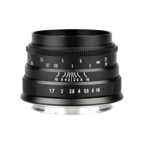 Image of Brightin Star 35mm F1.7 Lens for Fujifilm XF-Mount Mirrorless Cameras, APS-C Manual Focus Large Aperture Prime Humanistic Lens Fit for XT5, XT4, XT30, XPRO3 /2, XT200, XS10, XA7, XE4, XH1(Black)