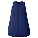 FIEMOL Schlafsack Baby 2.5 Tog 0-6 Monate, Winter Baumwolle Neugeborenen Baby Schlafsack Wearable Decke für Säugling und Kleinkind, 2-Wege-Reißverschluss Schlummersack Blau 67cm