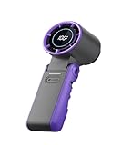 KFZQLRYMX Car Electric Fan Outdoor Portable Rechargeable Fan 3600mAh Fit for Mini Electric Hand Fan Digital Display High Speed Foldable Air Cooling Turbo Fan Reduce Temperature(Grey)