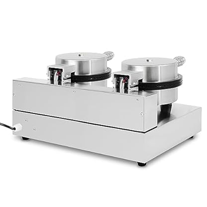 VERTES Waffeleisen doppelt, Hörncheneisen für Eiswaffeln, 48 Stück pro Std., Kegel, regelbar 0-300°C, Timer, teflonbeschichtet, Gusseisen Hörnchenautomat Edelstahlgehäuse, Hörnchen Waffle Maker 2000 W – Bild 7