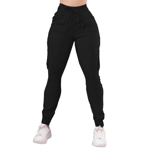 Women's Cargo Pants Hiking Joggers Summer Lightweight Quick Dry Athletic Outdoor Sports Sweatpants Travel Casual Button (US, Alpha, Medium, Large, Regular, Regular, 6098/01)