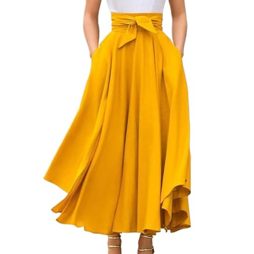 Jupe longue pour femme style bohème imprimé taille haute évasée en taille XXL