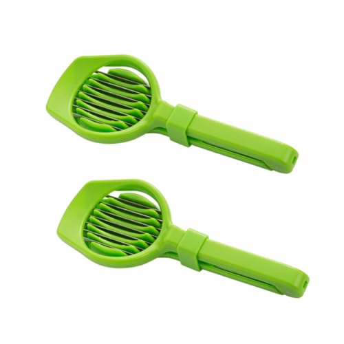 ZUNOXAZ 2 Piezas Rebanador de fechas Rojas el cortar cortadoras de tomate para uso domestico rebanadoras de vegetales trituradora de verduras trituradoras de cocina el plastico Verde