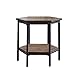 Steve Silver Ultimo Hexagon End Table, Ash Veneers with Iron Base