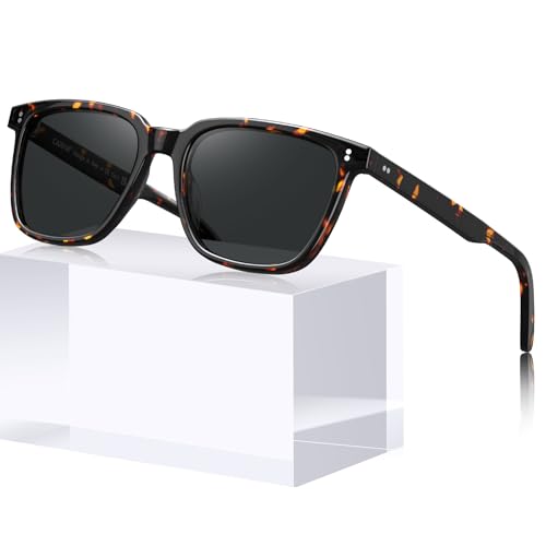CARFIA Tortoise Acetate Polarized Sunglasses