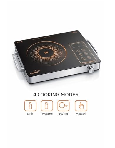 Image of V-Guard Infrared Cooktop 2000w | Touch Control | Low /High Votage Cut off | 4KV Surge Protection | Compitable for all Cooking vessels| Digital Display |VIRC 05|
