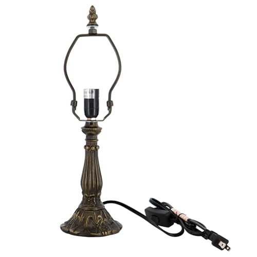 LXHCYOU Table Lamp Base Replacement, Dark Bronze Finish, Resin, 4x14.5 Inch, Fit for 6, 8, 10 Inch Tiffany Style Stained Glass Lampshade (W4X14.5 inch)