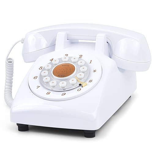 Image of RetroVox Audio Guest Book Wedding Phone Guestbook Guest Audio Message Book, Vintage Style for Wedding Reception, Bridal Shower, Baby Shower（C White + Sign）
