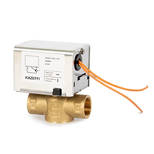 KAZEFFI Motorized Zone Valve, 2 way, NPT 3/4", Normally Closed,2 wire