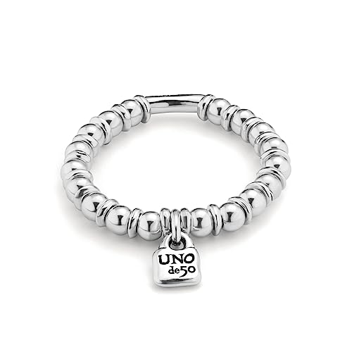 UNO de 50 Pulsera Bañada En Plata De Ley Con Bolas Y Elástica, Con Un Diseño...