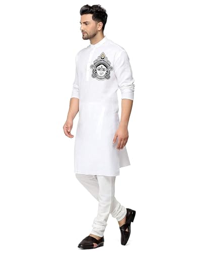 Image of Men's Digital Printed Kurta for Festival Navratri Pooja
