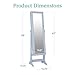 Best Choice Products Freestanding Jewelry Armoire Cabinet, Full Length Standing Mirror, Lockable Makeup Storage Organizer, w/Velvet Lining, 3 Angles, Lock, Accessory Pouch, 5 Shelves - Blue