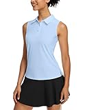 COOrun Women's Plus Size Polo Shirts Sleeveless Golf Shirt Quick Dry Tennis Shirt UV Protection...