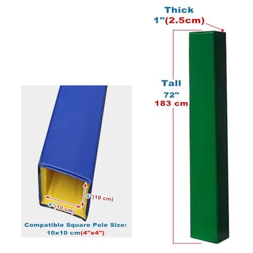 Protectores para postes de gimnasio grises de 20x20 cm ajustables 6