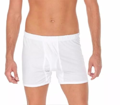 6 Piece Men Boxer Shorts 100% Egyptian Cotton Comfort Briefs White Men Underwear (Large)2
