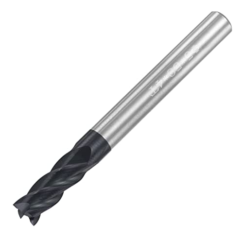 Image of uxcell Square Nose End Mill, 5mm Tip Dia Solid Carbide AlTiN Coated CNC Router Bits 4 Flute Spiral Milling Cutter HRC45 with 5mm Shank 50mm (2-inch) Length