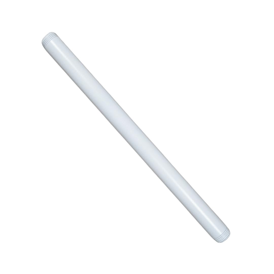 3/4" High Grade Carbon Steel Industrial Black Pipe, 14" Length, White Satin Finish - for DIY Shelving, Rustic Furniture & Pipe_Decor. Pair with PRIM