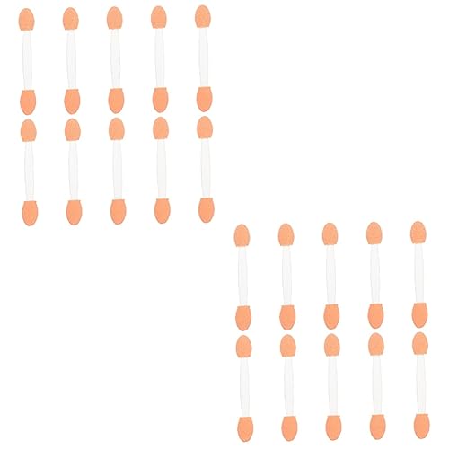 Didiseaon 2sets Double-sided Eyeshadow Sponge Brush Makeup Tool Set Latex Tips Disposables Long Handle Ideal for Travel Storage 100pcs*2