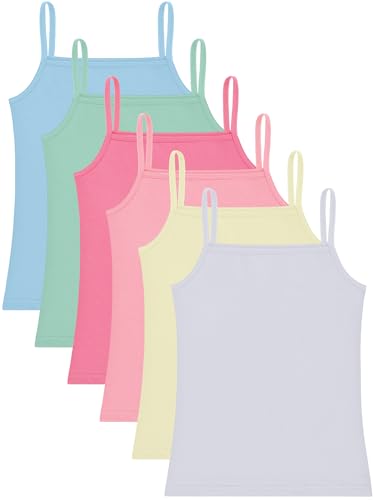 Image of Geyoga 6 /8 Pcs Girls Tank Top Sleeveless Racer Back Top Camisole Cami Undershirts