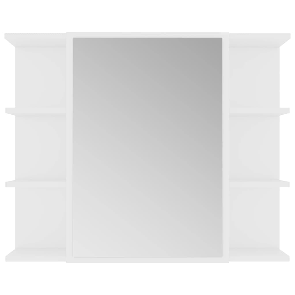 3-częściowy zestaw mebli łazienkowych, biały materiał drewnopochodny, szafka z lustrem, szafka środkowa, szafka pod umywalkę, 80 x 20,5 x 64 cm, miejsce do przechowywania łazienki, nowoczesne