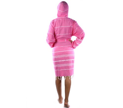 image for Cacala 100% Turkish Cotton Kimono Design Pestemal Unisex Bathrobe, Lux