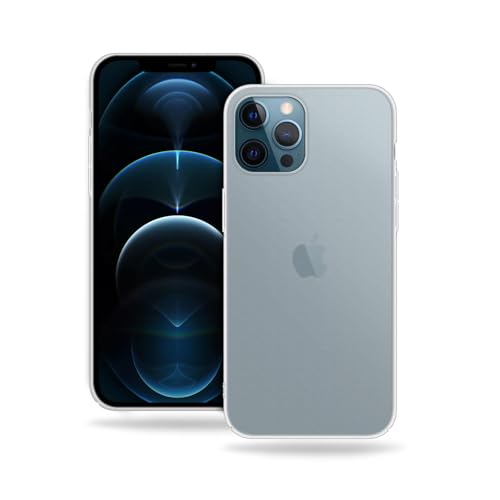 Image of Amazon Brand - Solimo Frosted | Translucent | Ultra Thin | Flexible | Anti Scratch | Slim Fit | Soft Back Cover for Apple iPhone 12 Pro - Frosted White