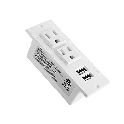 Furniture Recessed Power Strip, Recessed Desk Outlet with USB, In Conference Desk Recessed