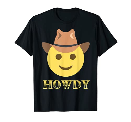 Cowboy Howdy Hat Emoticon Face Yee-haw for Cowboy Lover T-Shirt
